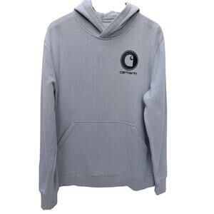 Carhartt Hoodie Mens Large Gray Relaxed Fit Workwear Pullover Sweatshirt